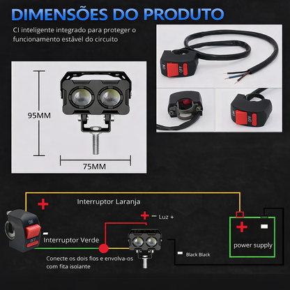 🔥Farol de nevoeiro LED universal