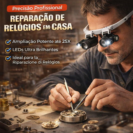 Lupa com LED para Reparação de Relógios