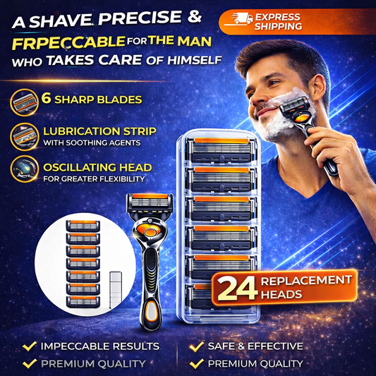 Lâminas de oito camadas para um barbear perfeito