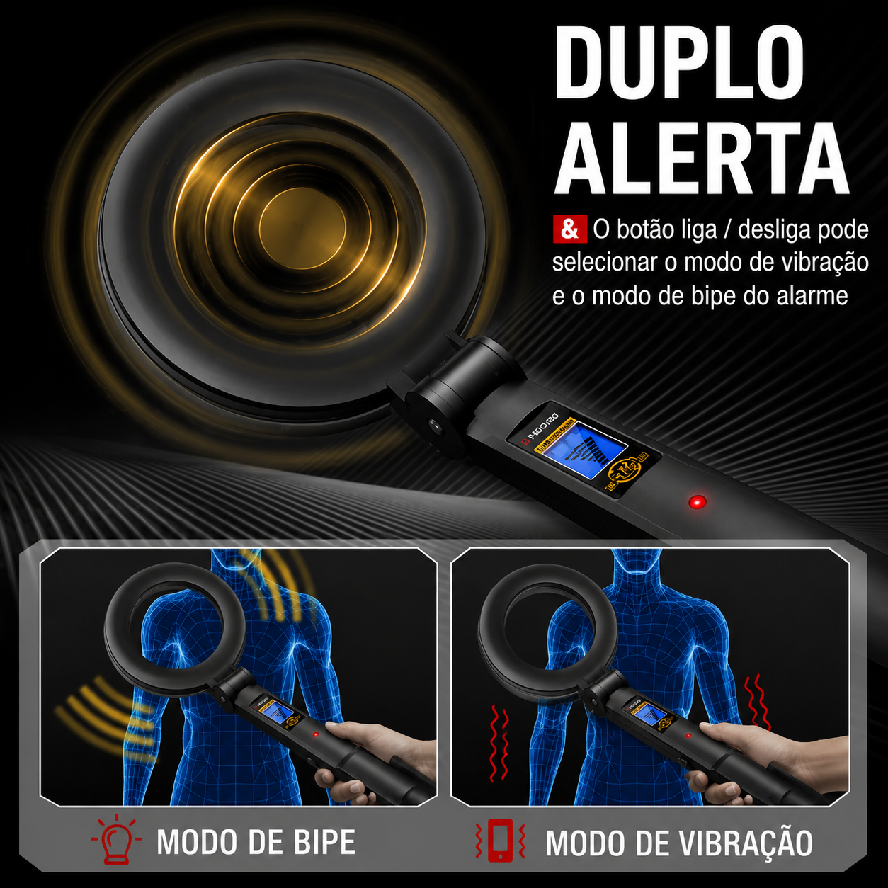 Detetor de Metais Portátil para Procura no Solo
