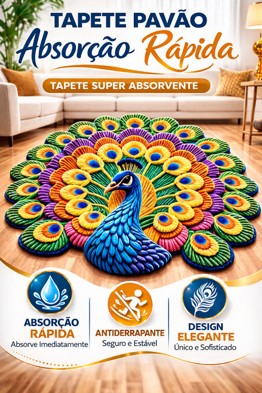 🔥Tapete 3D de pavão