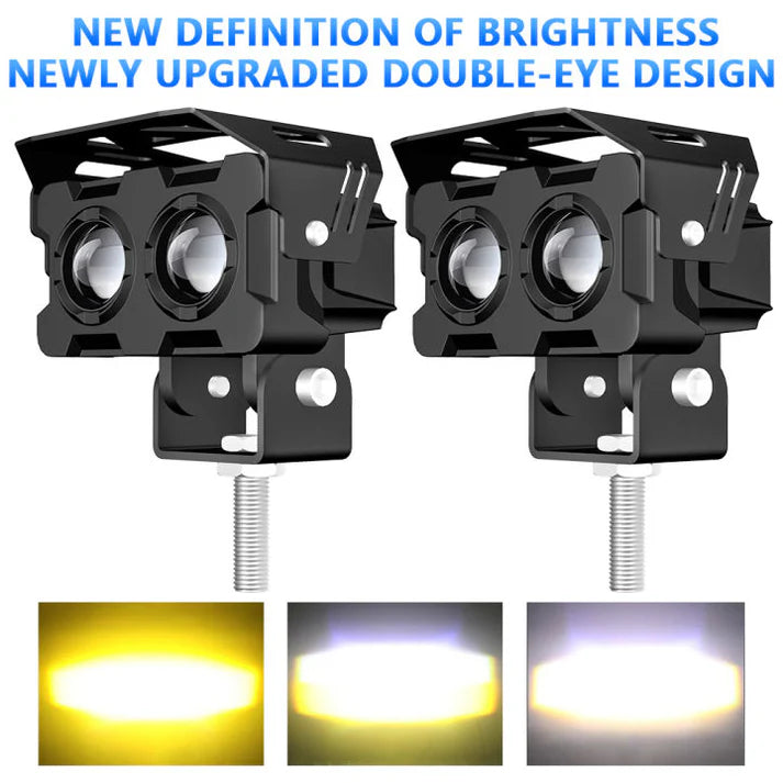 Faróis LED duplos 50W – Iluminação ultra potente
