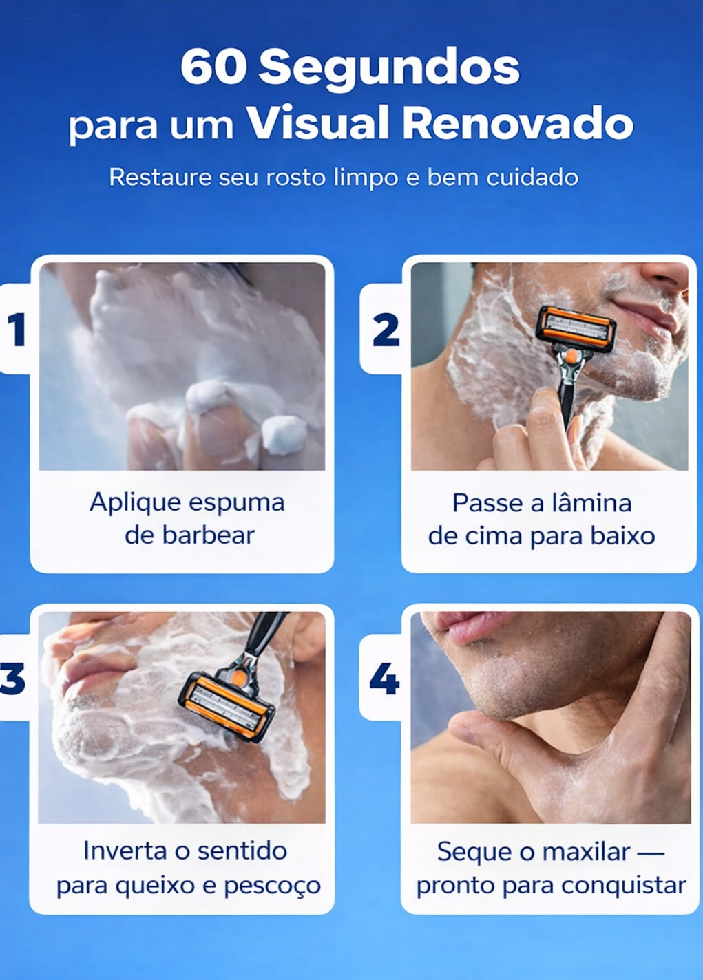 🔥Kit de lâminas de barbear para homens