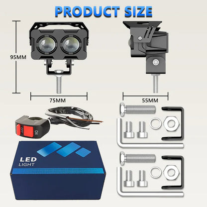 Faróis LED duplos 50W – Iluminação ultra potente