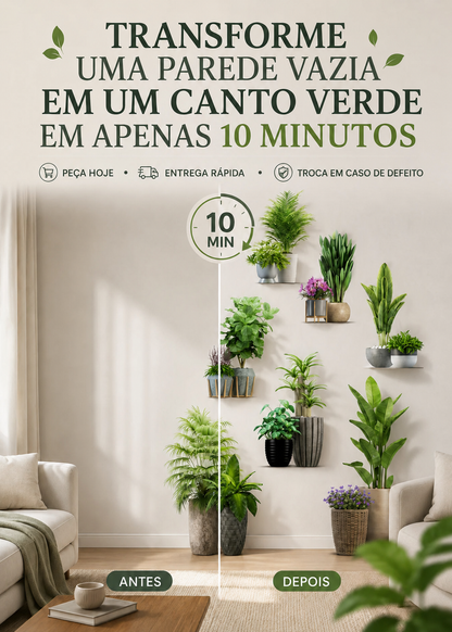 🌿 Autocolante Decorativo de Parede com Folhas Verdes