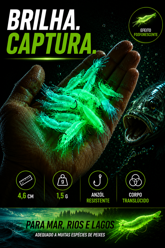 Isca Artificiale Camarão 4cm – Soft Bait Realista 🦐