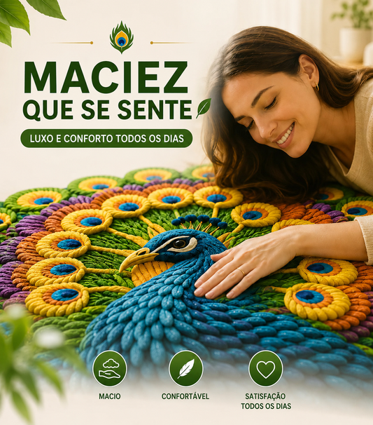 Tapete 3D de pavão