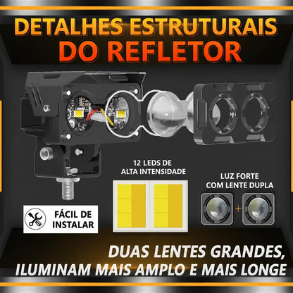 Potente farol LED para moto