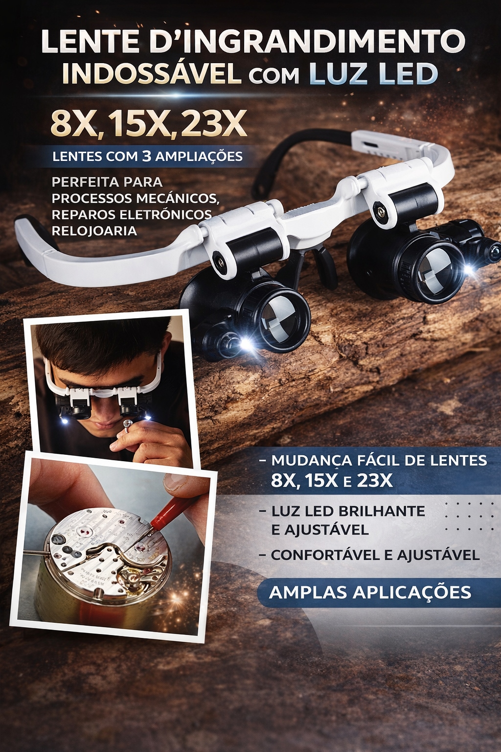 Potente farol LED para moto