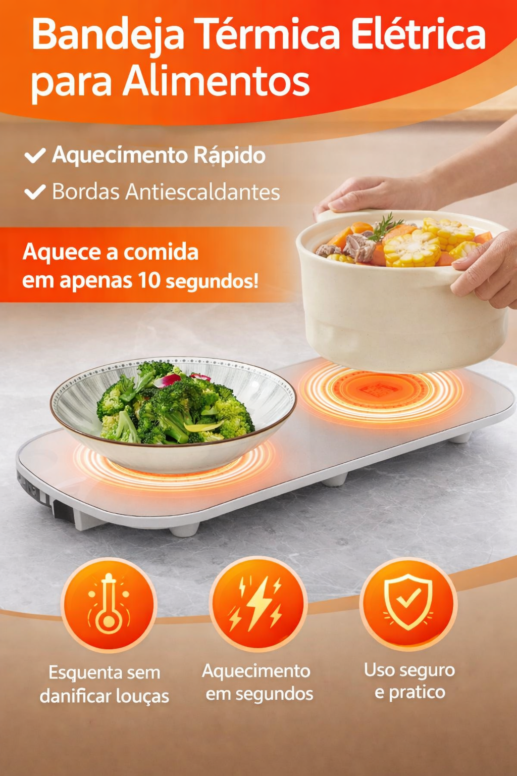 Bandeja Térmica Elétrica para Alimentos