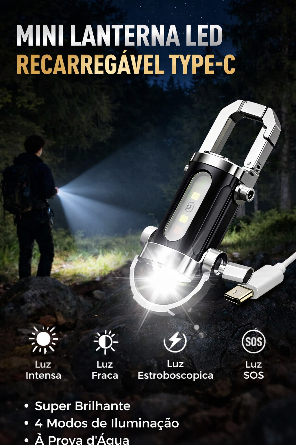 Potente farol LED para moto