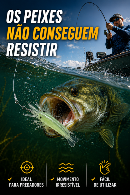 Isca Artificiale Camarão 4cm – Soft Bait Realista 🦐
