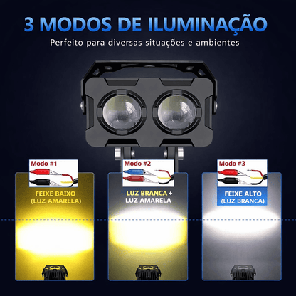 Potente farol LED para moto