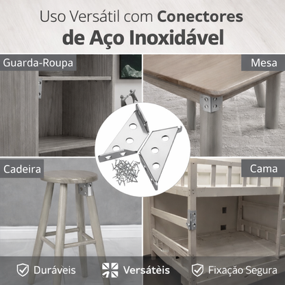 Conectores de Canto em Aço Inoxidável