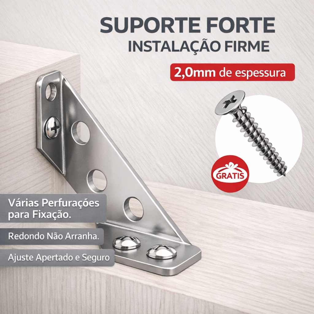 Conectores de Canto em Aço Inoxidável