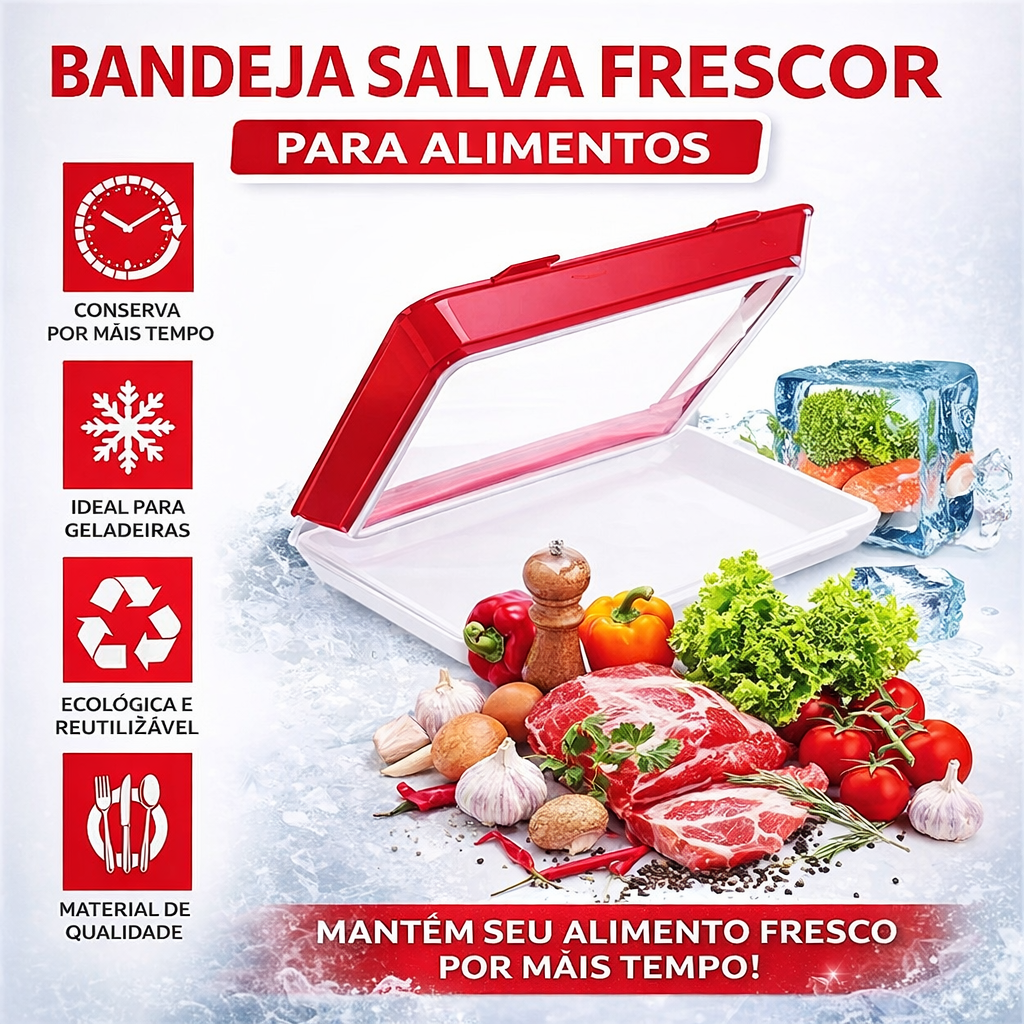 Bandeja Hermética para Conservação de Alimentos