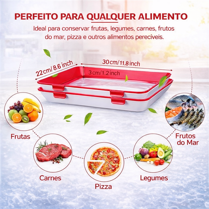Bandeja Hermética para Conservação de Alimentos