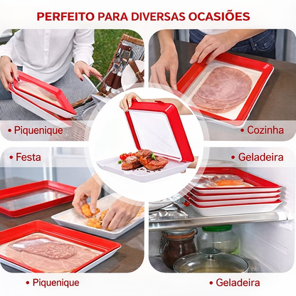Bandeja Hermética para Conservação de Alimentos