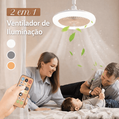 Candeeiro de Teto com Ventoinha Integrada
