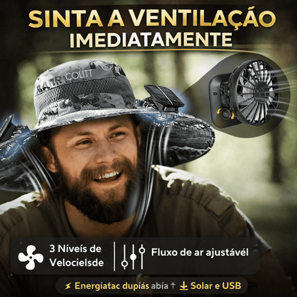 Chapéu com Ventoinha e Proteção Solar