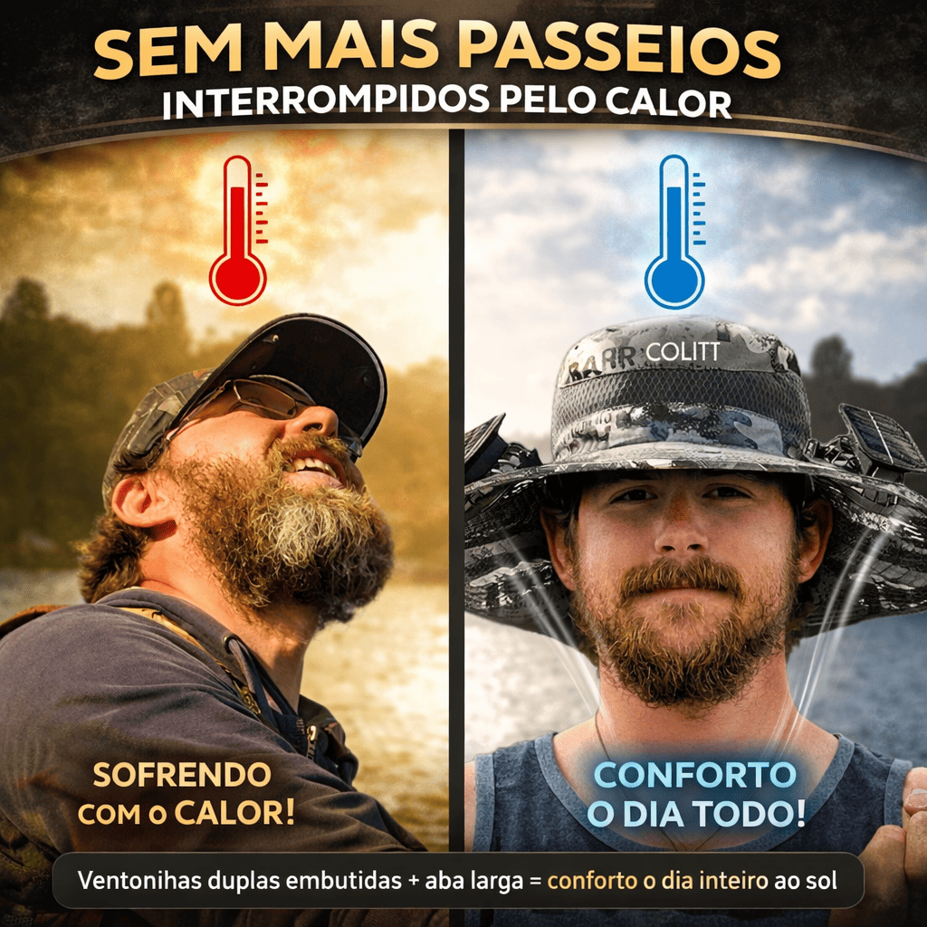 Chapéu com Ventoinha e Proteção Solar