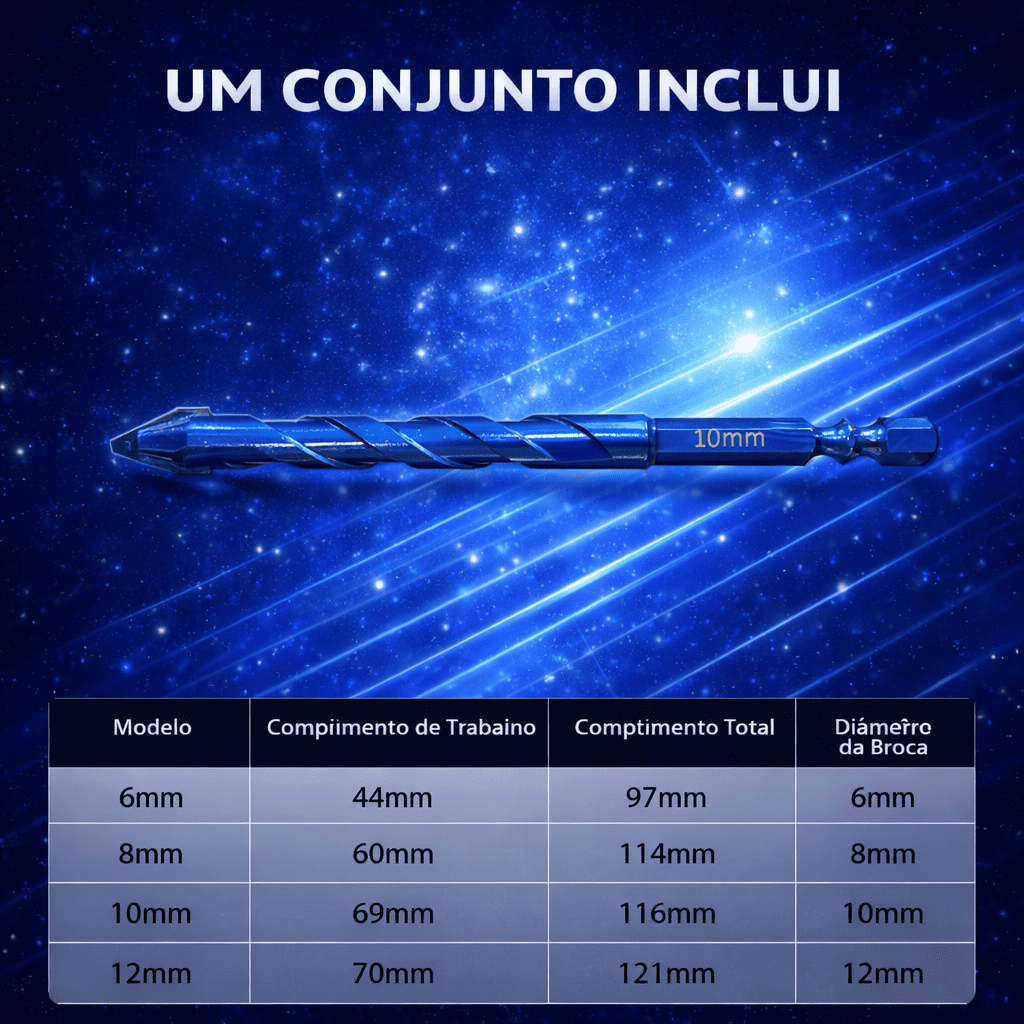 Conjunto de 4 Brocas Multifuncionais