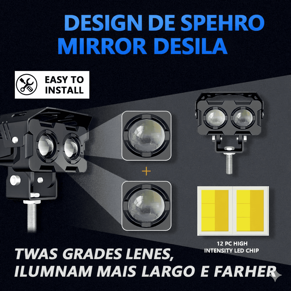 Potente farol LED para moto