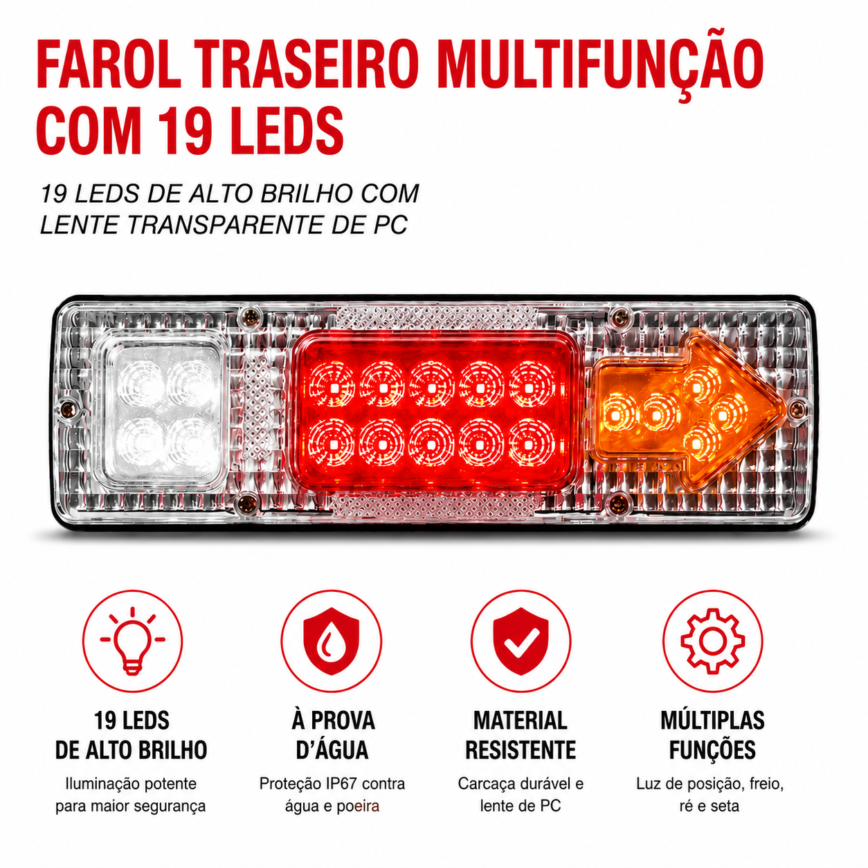 Farolim traseiro LED para camião e reboque