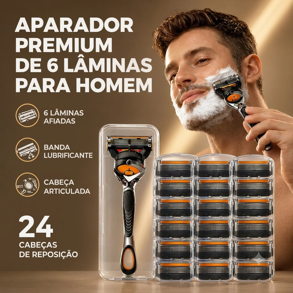 Aparador Premium de 6 Lâminas – Suave e sem irritação