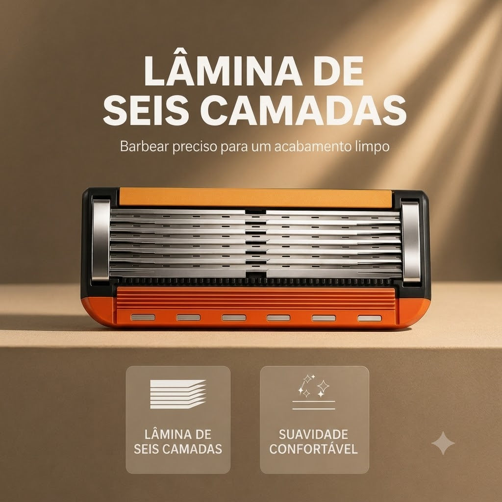 Aparador Premium de 6 Lâminas – Suave e sem irritação