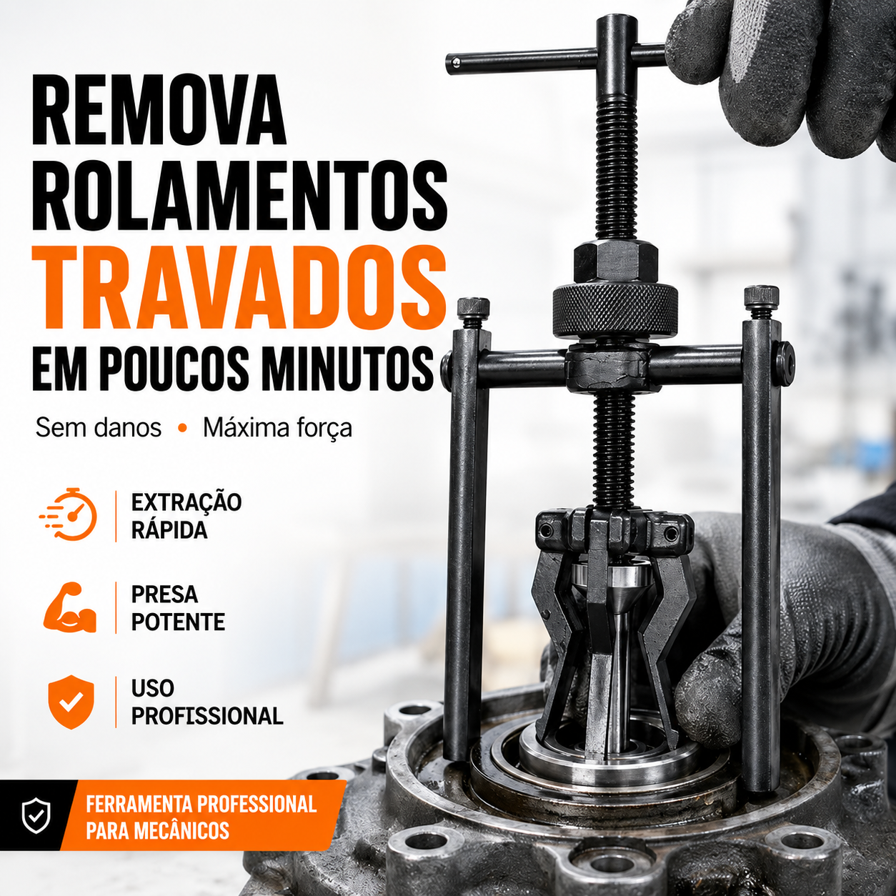 Extrator de rolamentos multiuso de 3 garras
