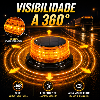 Giroflex LED Solar Magnético Dual Recarregável para Camião e Obras