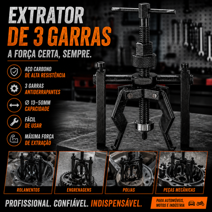 Extrator de rolamentos multiuso de 3 garras