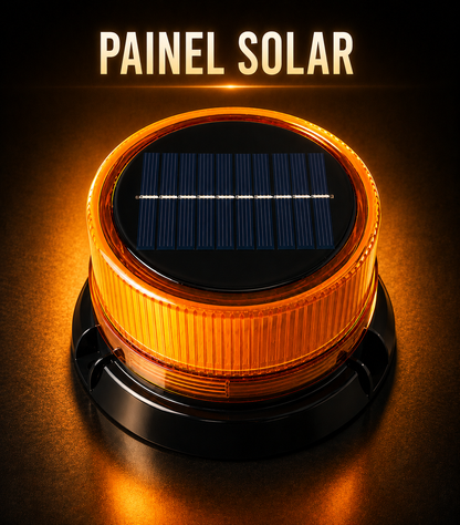 🚨 Luz de Alerta Solar à Prova d'Água com Base Magnética