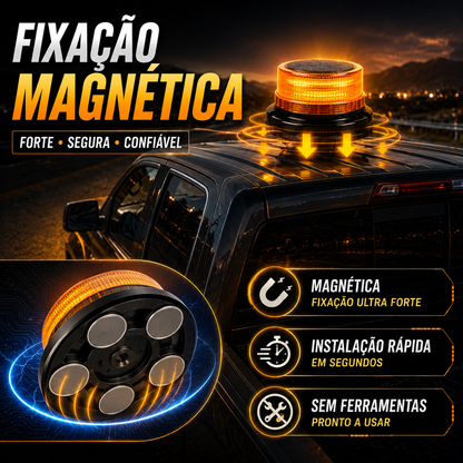 Giroflex LED Solar Magnético Dual Recarregável para Camião e Obras