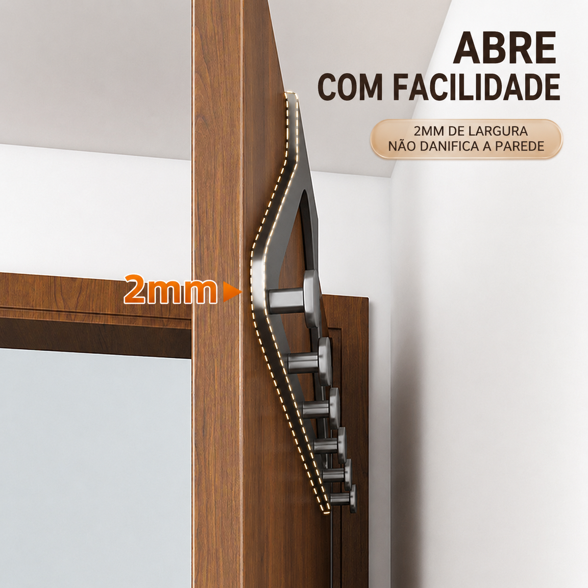 Cabide para Porta sem Furos com Alta Capacidade de Carga