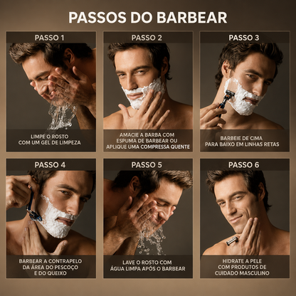 Aparador Premium de 6 Lâminas – Suave e sem irritação