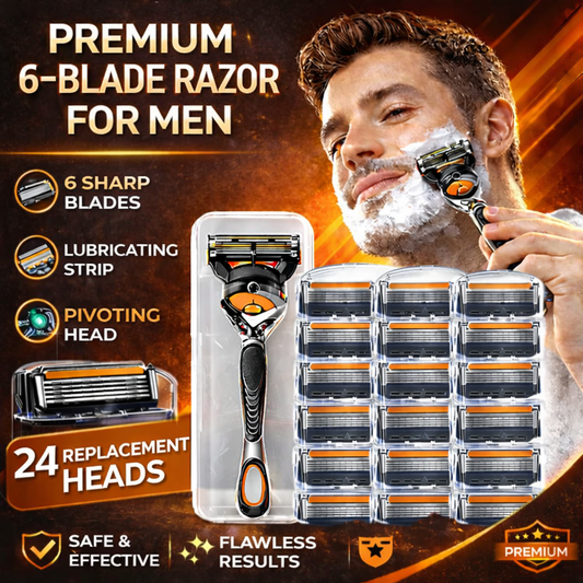 Barbeador 6 Lâminas Premium – Suave Sem Irritação