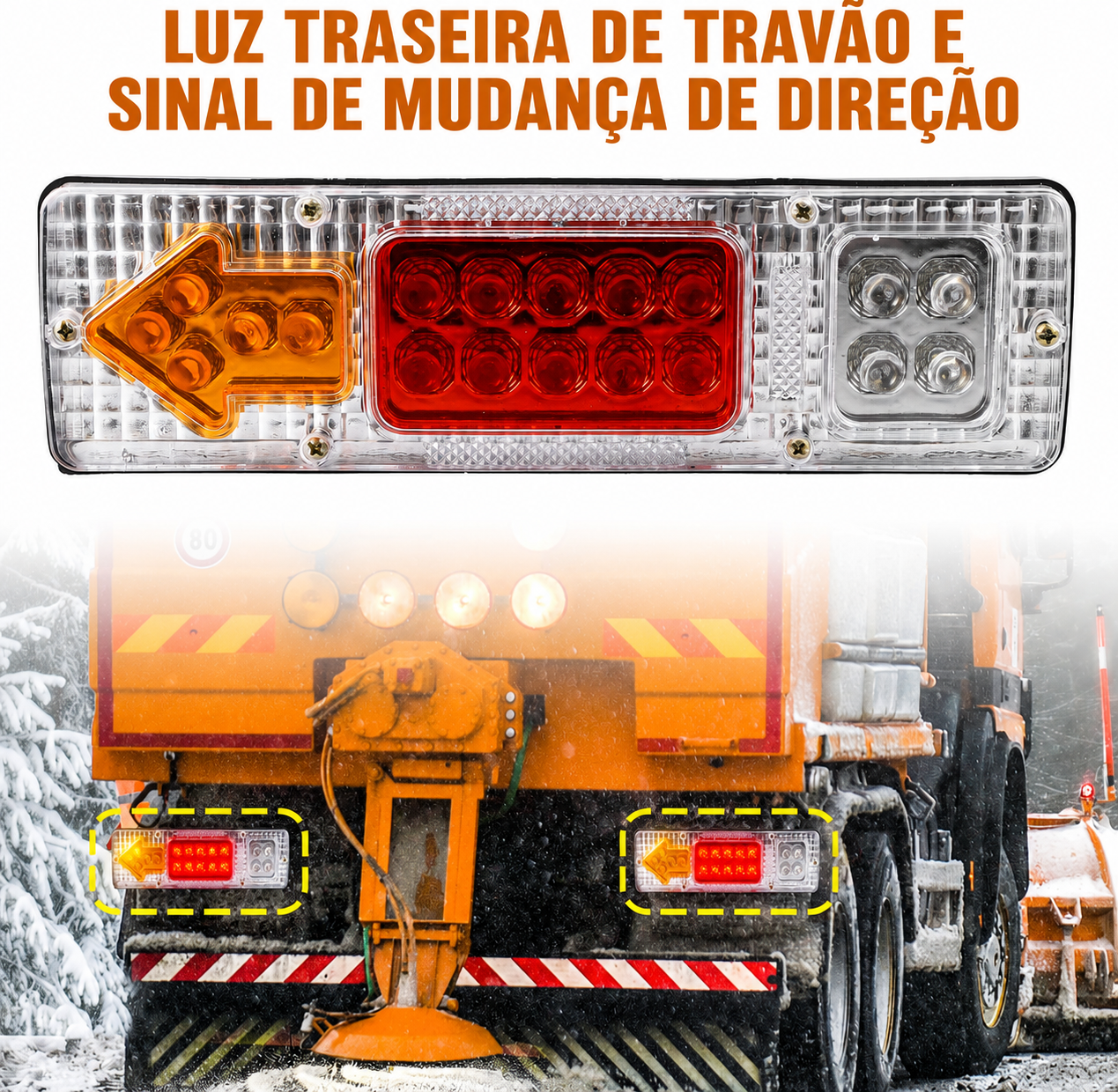 Luz Traseira LED para Triciclo Elétrico 🚛
