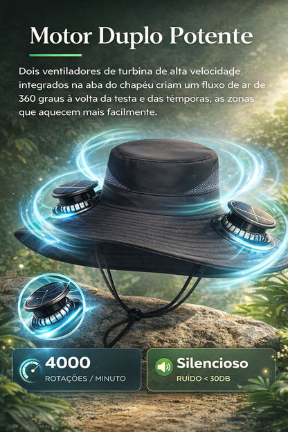Chapéu Solar com Ventoinha de Arrefecimento