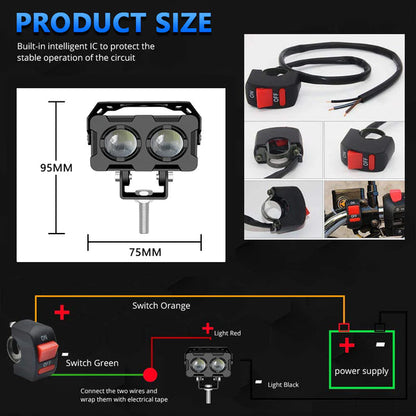 Faróis duplos LED super brilhantes para automóvel