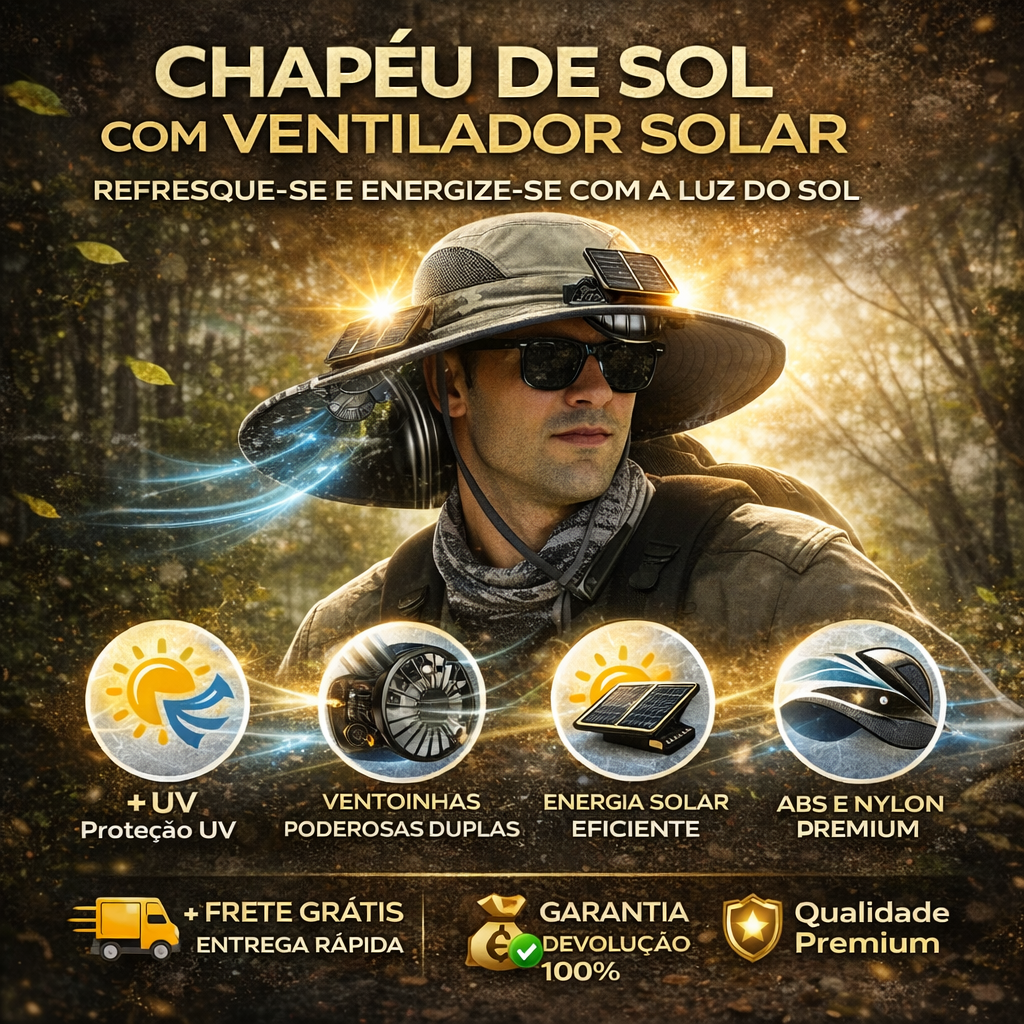 Chapéu de Sol com Ventilador Solar