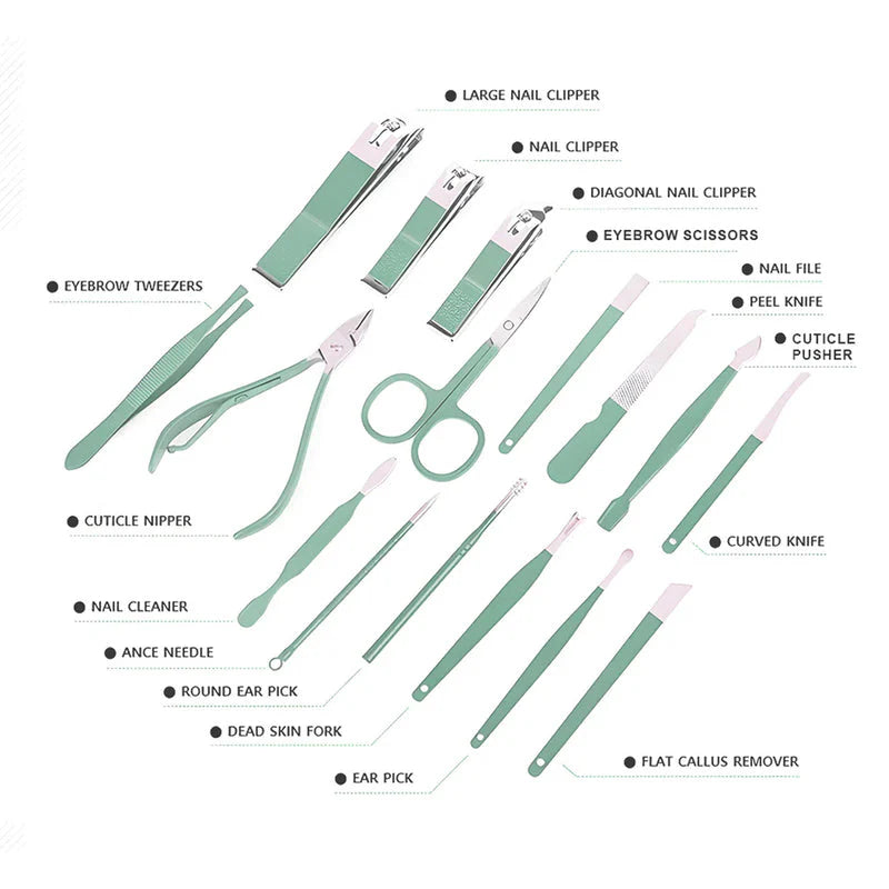 Conjunto requintado de corta-unhas (16 peças)