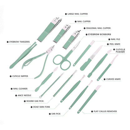 Conjunto requintado de corta-unhas (16 peças)