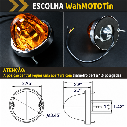 Luz LED Melancia 3.5 Polegadas Âmbar com Aro em Aço Inox