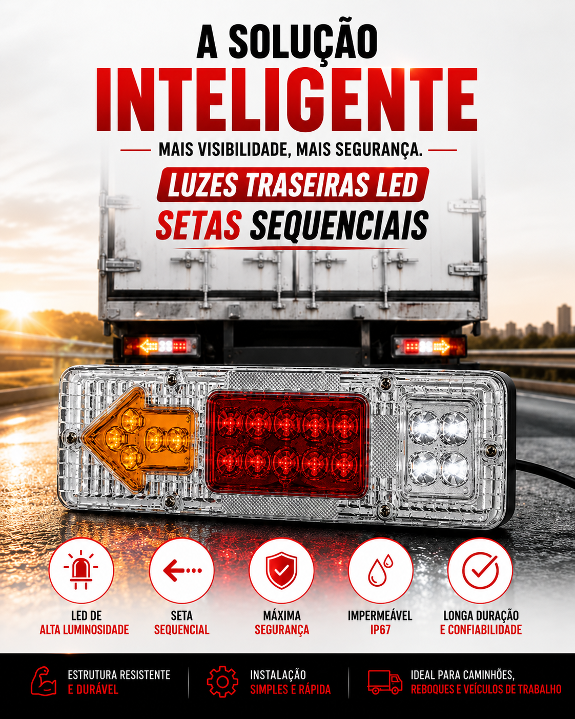 Farolim traseiro LED para camião 🚚